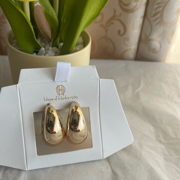 The House of Harlow CHUNKY Drop Earrings GOLD - Picture 4 of 10